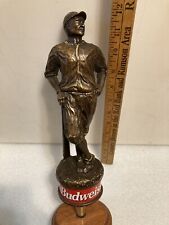 VINTAGE BUDWEISER 1930S BRONZE BASEBALL TROPHY draft beer tap handle. MISSOURI