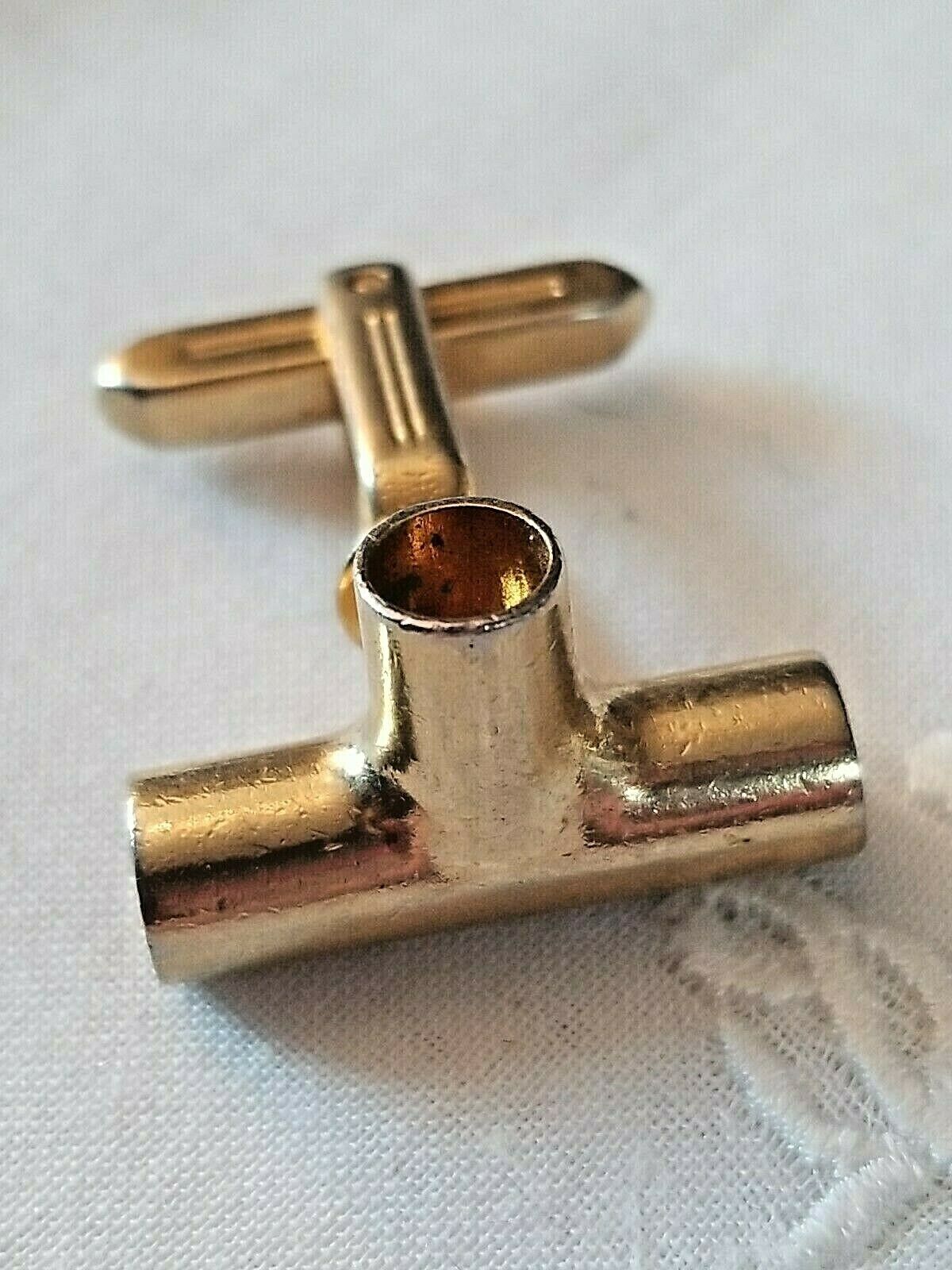 HICKOK Mens Vintage Cufflinks gold tone metal  ~ … - image 3