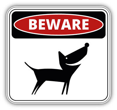 Beware Of Dog Danger Sign Car Bumper Sticker Decal - 