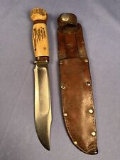 VINTAGE MARBLES HUNTING FIXED BLADE KNIFE w SHEATH