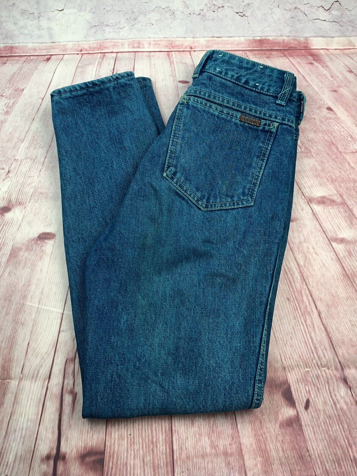 Vintage 80’s SASSON Acid Wash Teal Mom Jean Size … - image 15