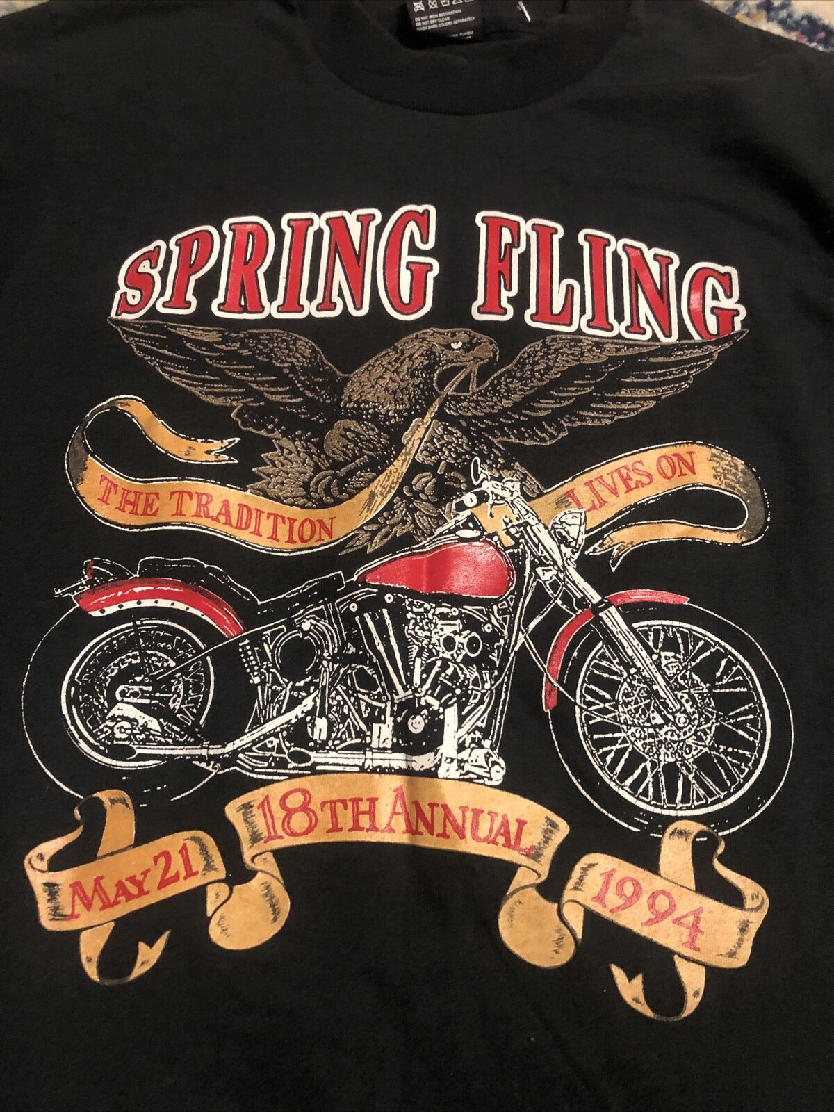 VTG 1994 Spring Fling Motorcycle Rally Shirt Harl… - image 2