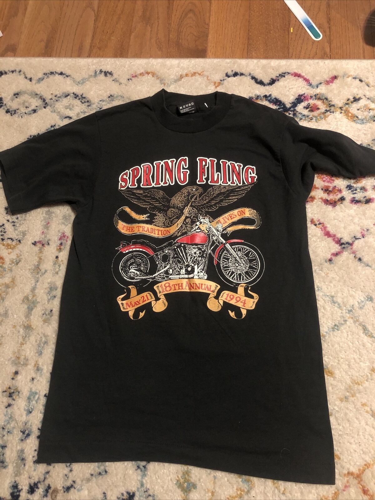 VTG 1994 Spring Fling Motorcycle Rally Shirt Harl… - image 1