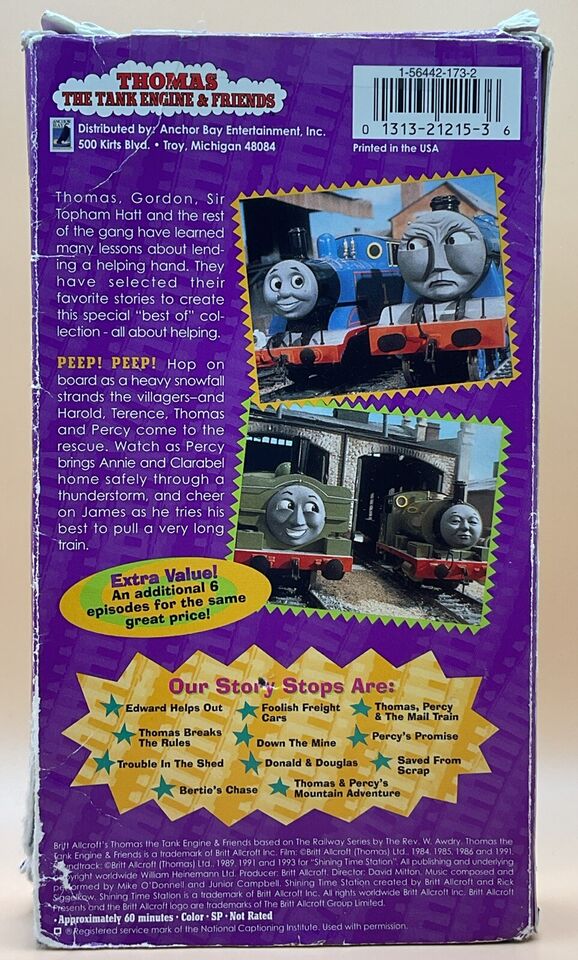 Thomas the Tank - Thomas & His Friends Help Out VHS 1996 Blue Tape ...