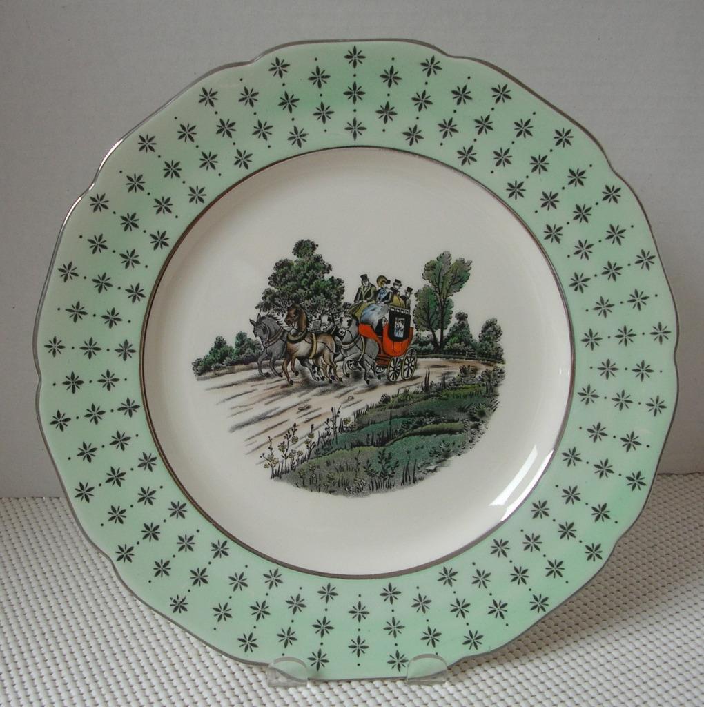 GRAY'S POTTERY PLATE A 4030 Horse & Carriage Scene Stoke-On-Trent ...