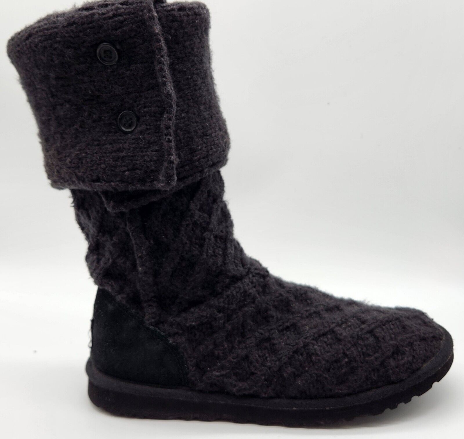 UGG Boots Womens 9 Cardy Knit Classic Black Sweat… - image 3