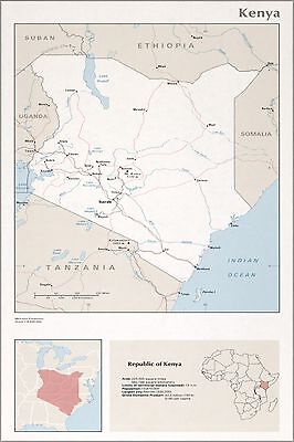 Poster, Many Sizes; Cia Map Of Kenya 1976 | eBay