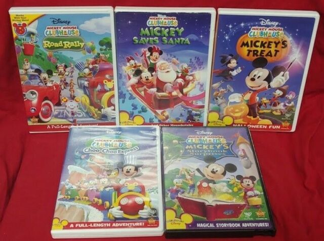 Lot of 5 Mickey Mouse Clubhouse DVD's Treat Santa Choo Choo Storybook ...