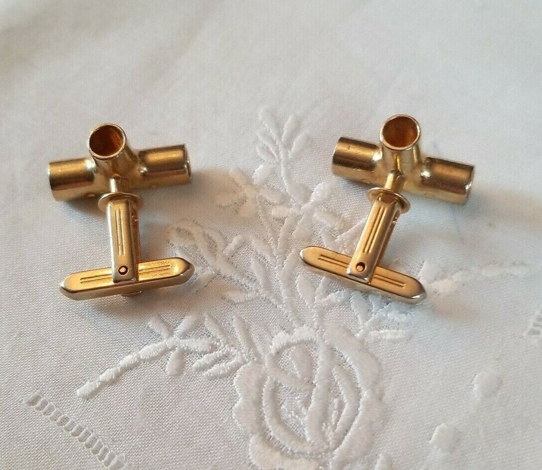 HICKOK Mens Vintage Cufflinks gold tone metal  ~ … - image 7