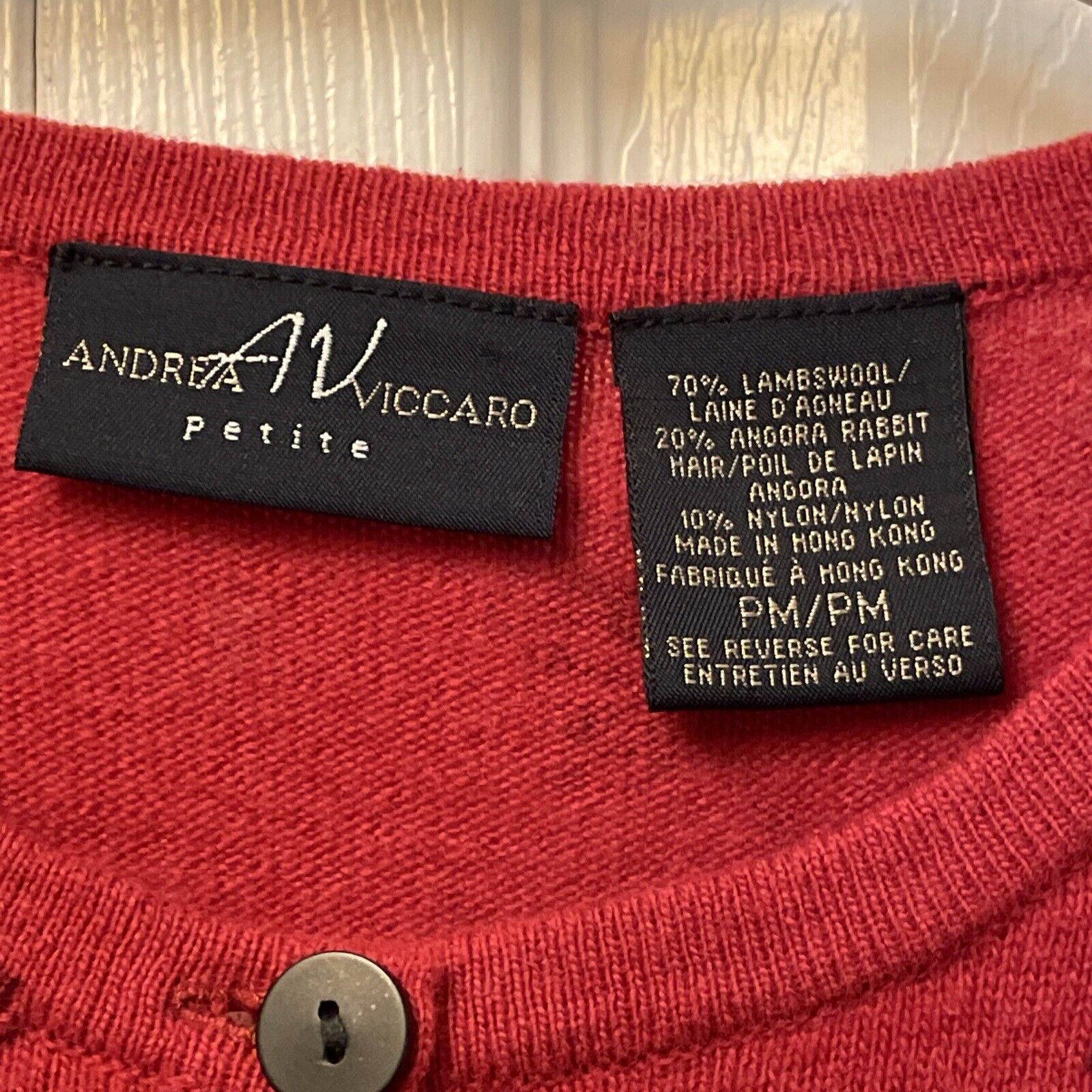 Andrea Viccaro Lambswool & Angora Red Cardigan Sz… - image 2