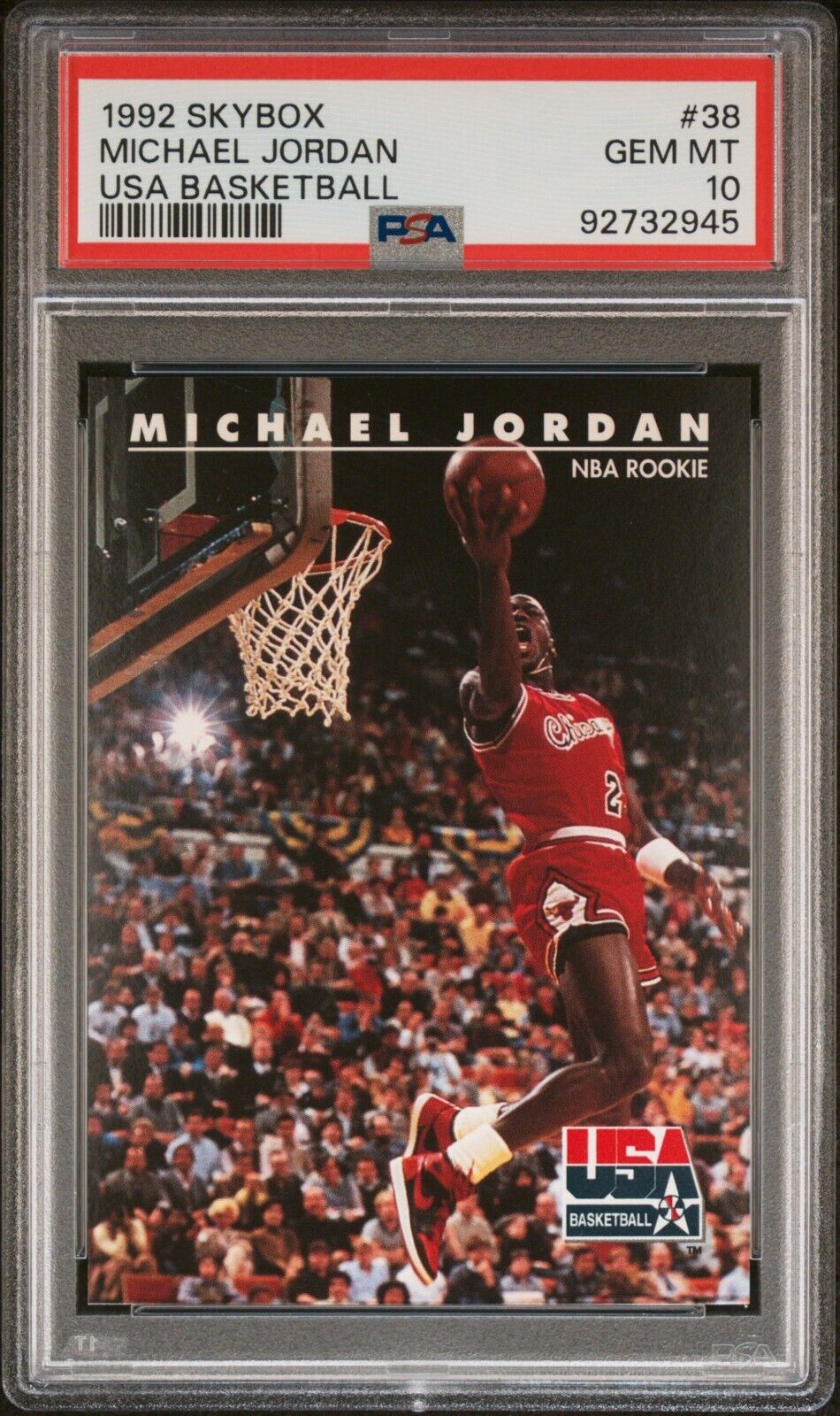 1992 Skybox USA Basketball #38 MICHAEL JORDAN 'NBA Rookie' PSA 10 ...