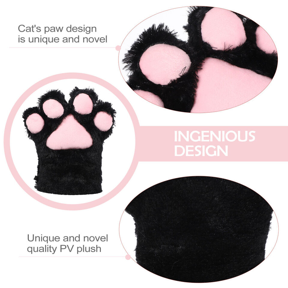 Winter Warm Girls Mitten Bear Costume Accessories Cartoon Fingerless ... image.