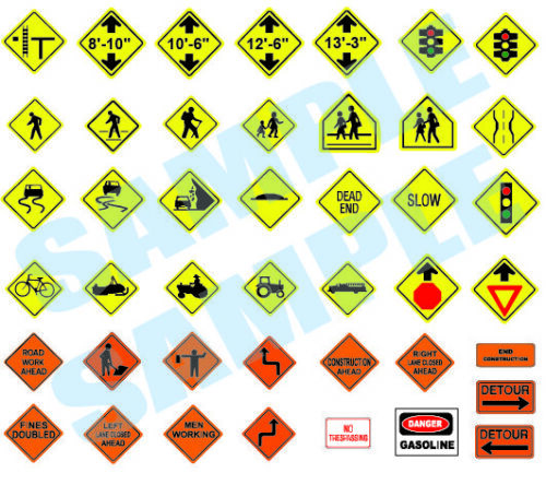 Custom Decal - N Scale Highway Traffic Signs, Set #2 | eBay