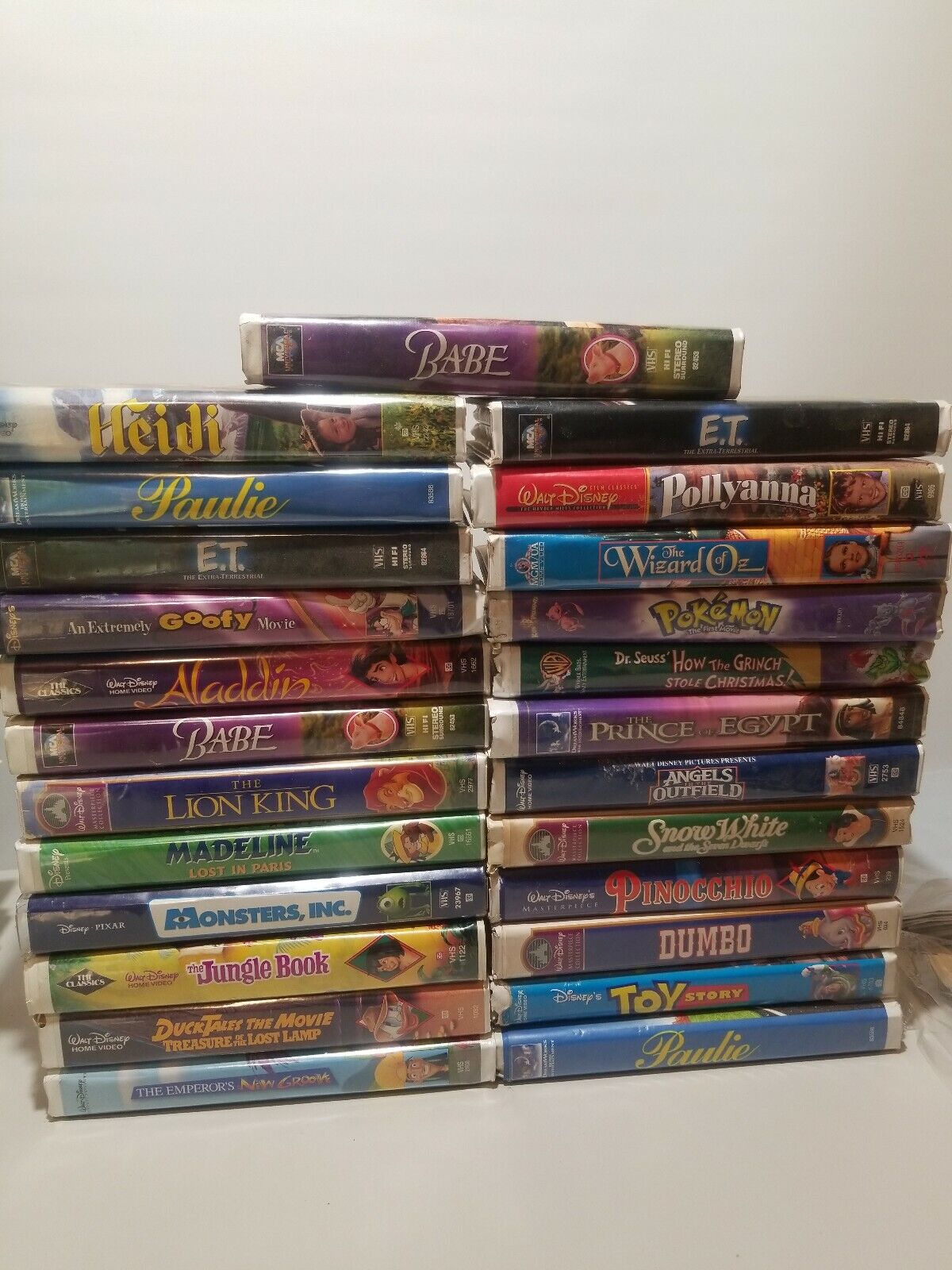 Lot of 25 Classic Disney, MCA, DreamWorks, Warner Bros. VHS Movies ...