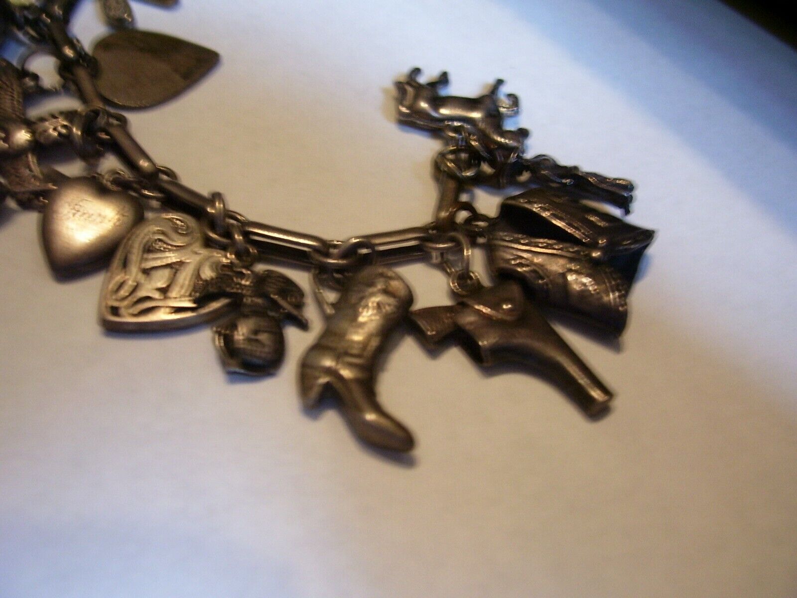 Antique Sterling Unique Charm Bracelet - image 9