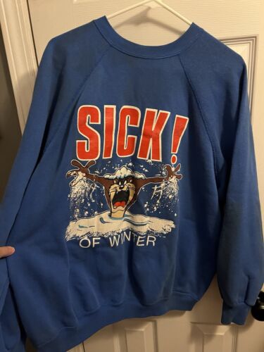 Vintage blue taz Tasmanian devil crewneck sweatshi