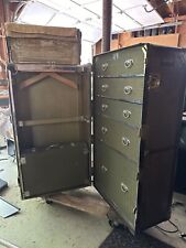 Antique Hartmann Gibraltarized Steamer Trunk Wardrobe