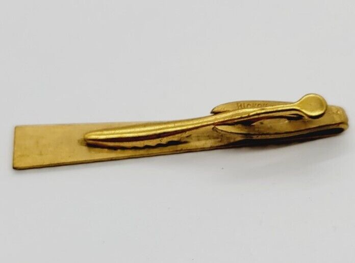 Vintage HICKOK Tie Bar Clip Gold tone - image 6