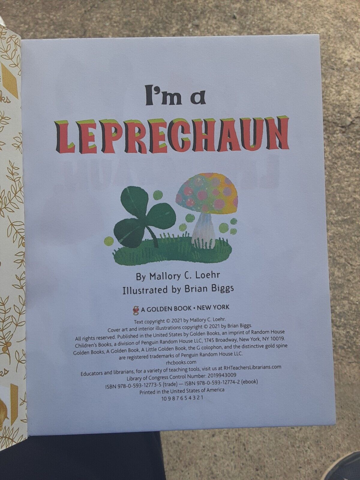 Little Golden Book I'm a Leprechaun Hardcover By Mallory Loehr NEW ...