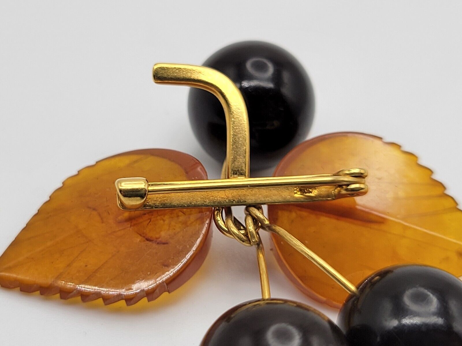 Vintage Soviet Baltic Amber Cherry Fruit Dangle B… - image 6