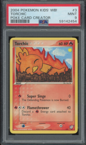 PSA 9 Torchic 2004 Pokemon Kids' WB! Poke Card Creator Contest 3/5 MINT ...