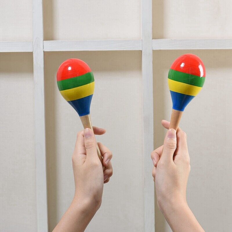 Maracas Hand Percussion Rattles, Wooden Rumba Shaker Musical Instrument ...