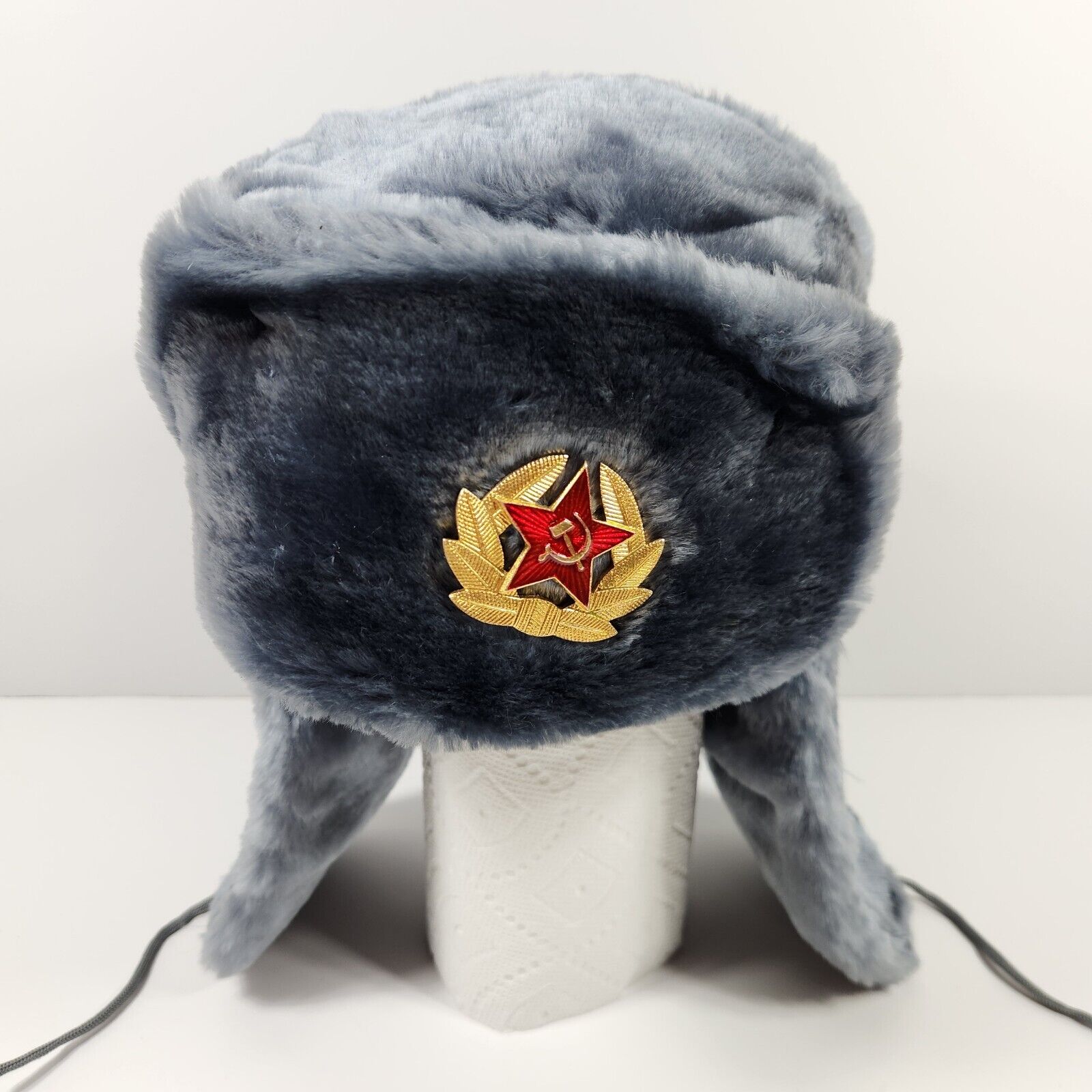 Russian Ushanka Faux Fur Military Hat Size 62 USS… - image 1