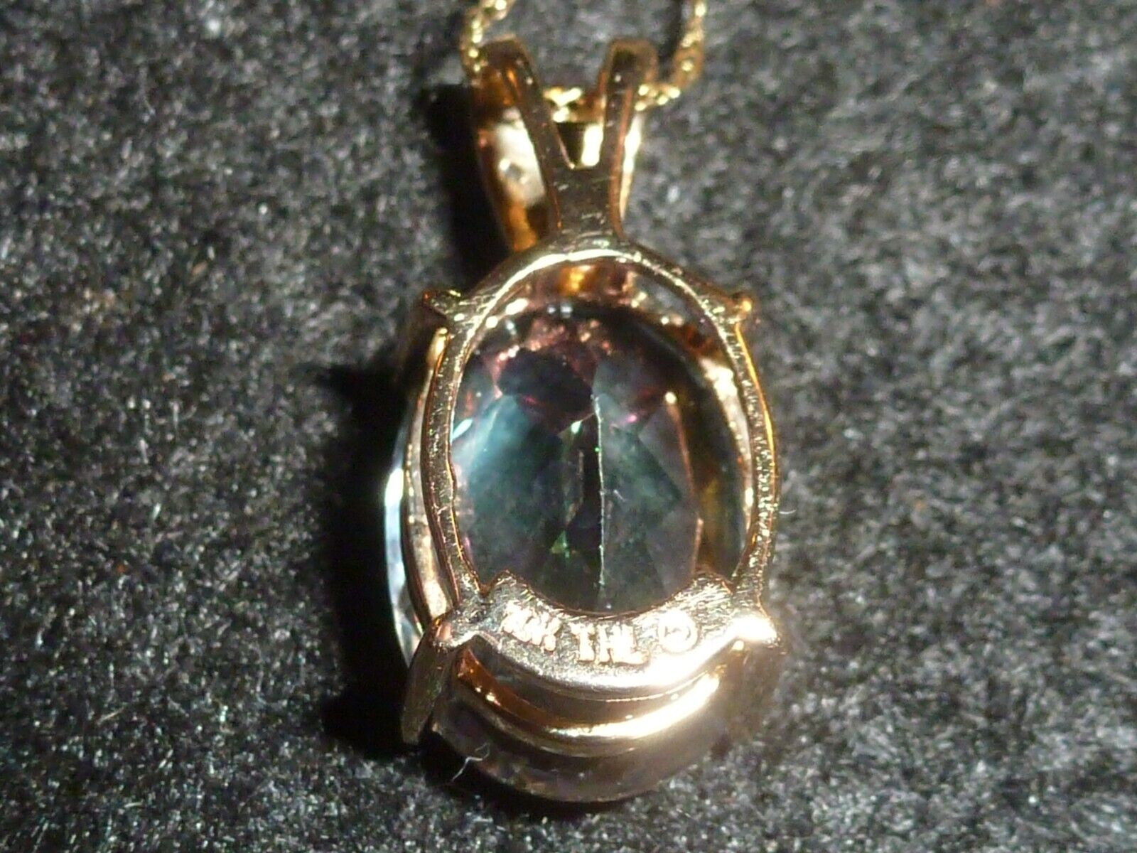 10K SOLID YELLOW GOLD OVAL-CUT MYSTIC TOPAZ PENDA… - image 6