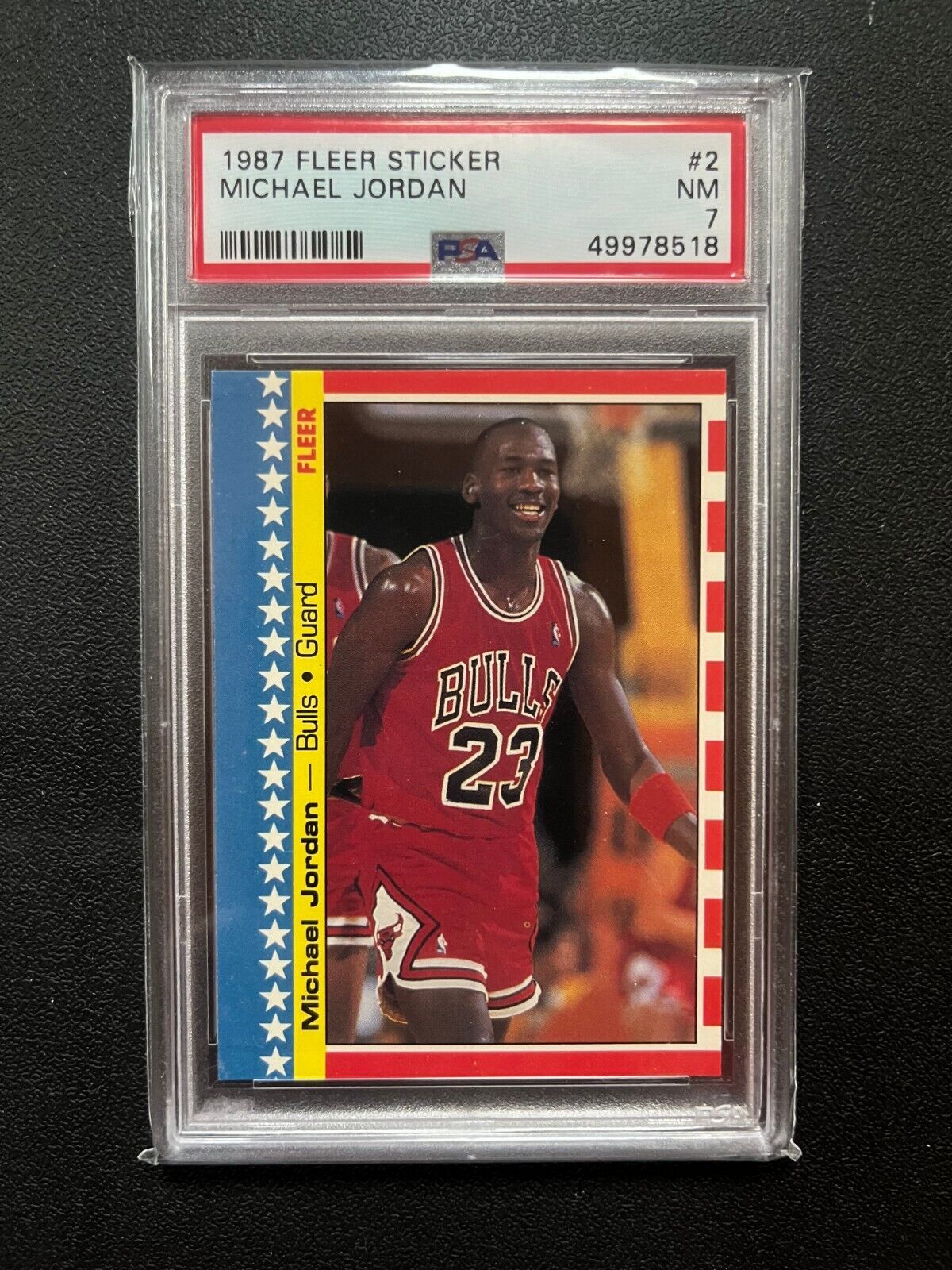 1987 Fleer Sticker Michael Jordan PSA7 | eBay