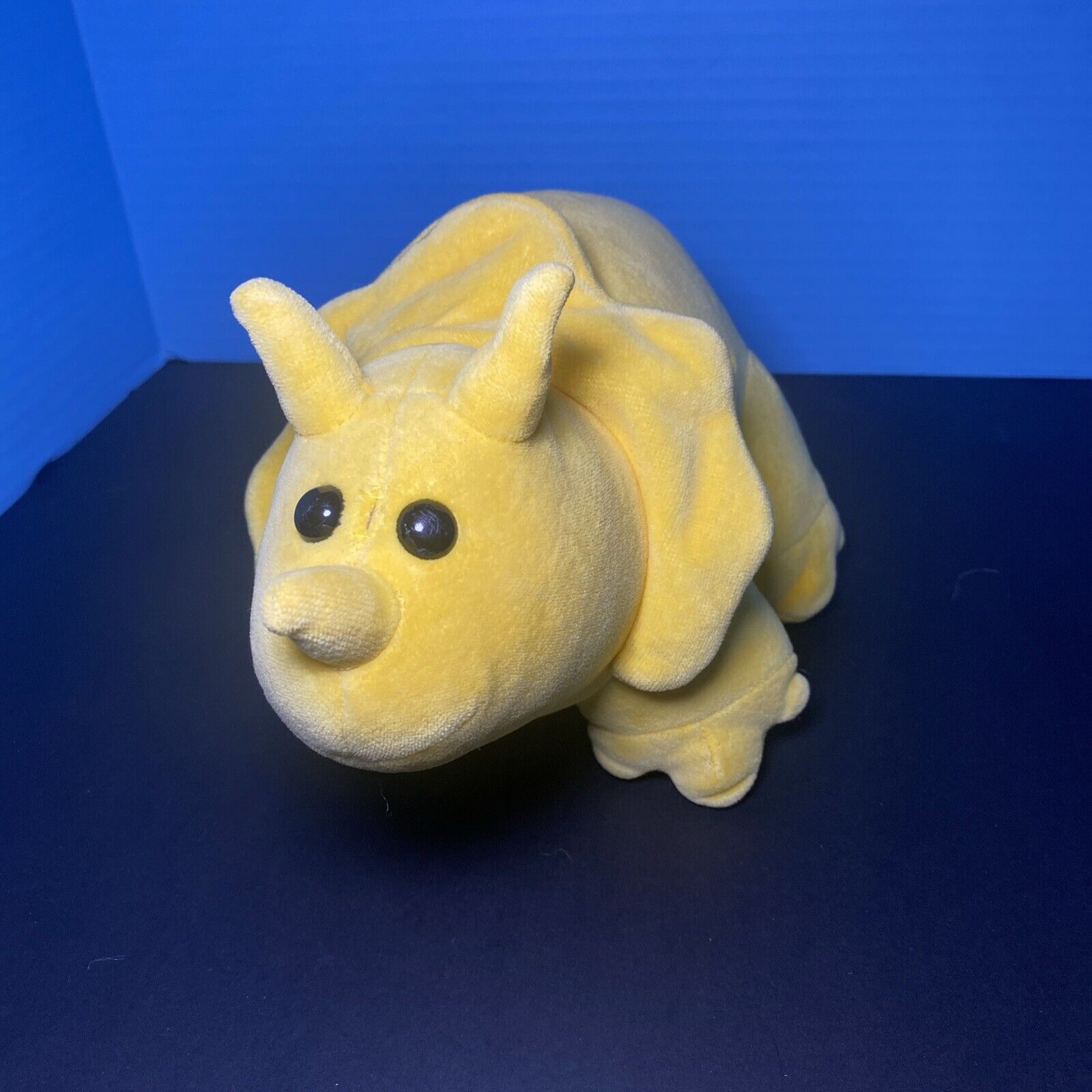 Manhattan Toy Company Plush Dinosaur Yellow Triceratops 1984 Vintage 14 ...