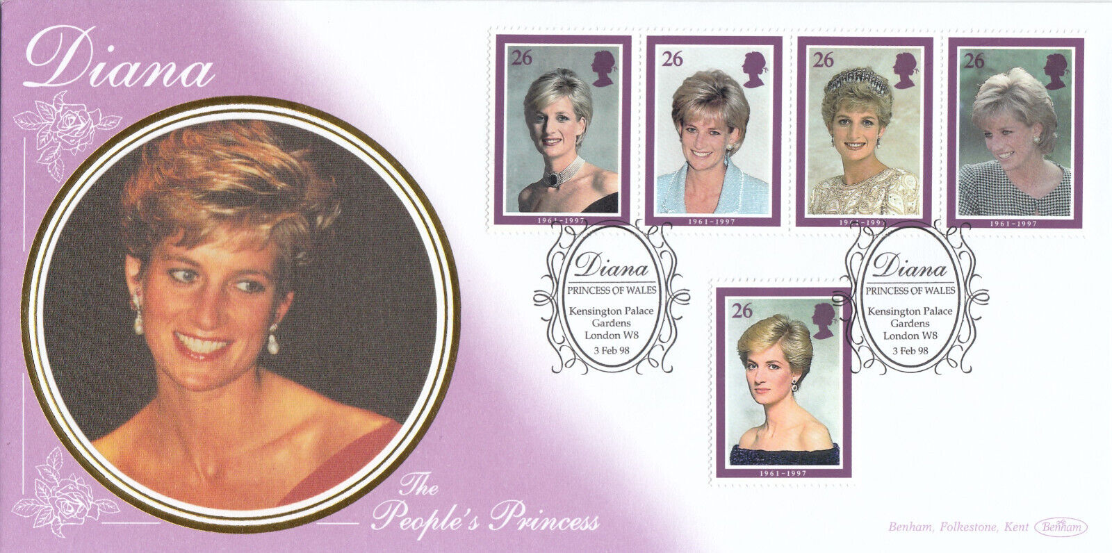 (104590) Benham Princess Diana Death GB FDC Kensington Gardens London ...