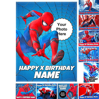 Spiderman Personalised Cake Topper Rectangle edible icing | eBay