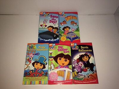 *5 Dora The Explorer VHS Big Sister Pirate Halloween Super Babies Save ...