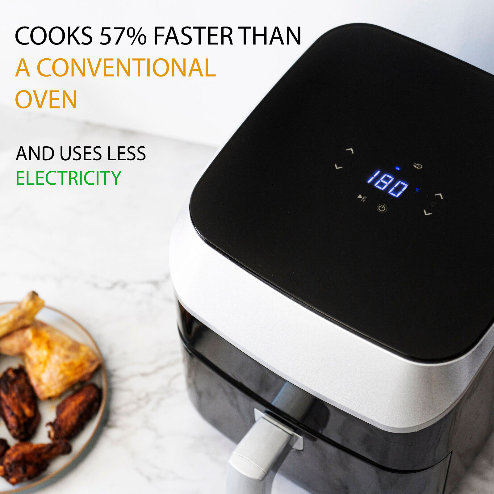 Large 6.8L Air Fryer Low Fat Healthy Food Oven Cooker Oil Free Frying ...