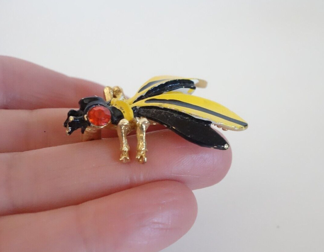 Weiss Signed Bee Brooch Vintage Insect Fly Pin Re… - image 12