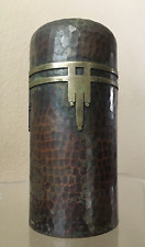 1915 ROYCROFT DARD HUNTER ARTS & CRAFTS HAMMERED BRONZE CYLINDER VASE 6 1/4