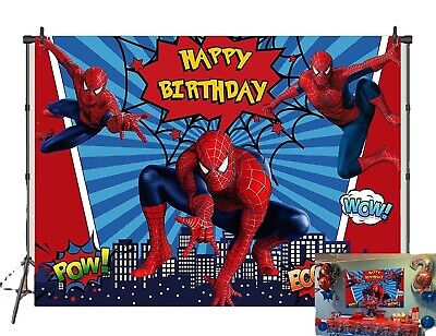 Spiderman Backdrop Banner, Spiderman Photo Background Props Party Decor ...