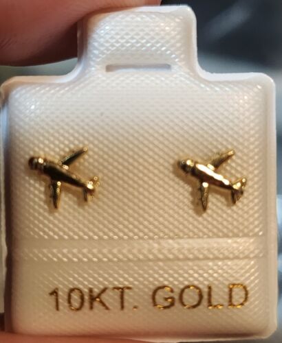 Jet/Airplane 10k Earrings