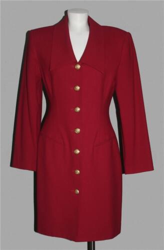 VTG Sunny Names Dark Wine Long Collar Gold Buttons