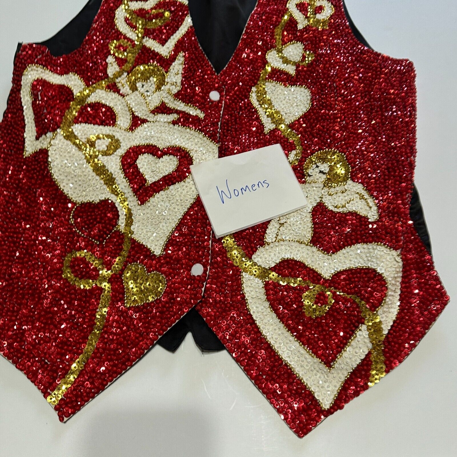 Vintage Fashion Fantasy Red Sequin Vest Valentine… - image 3