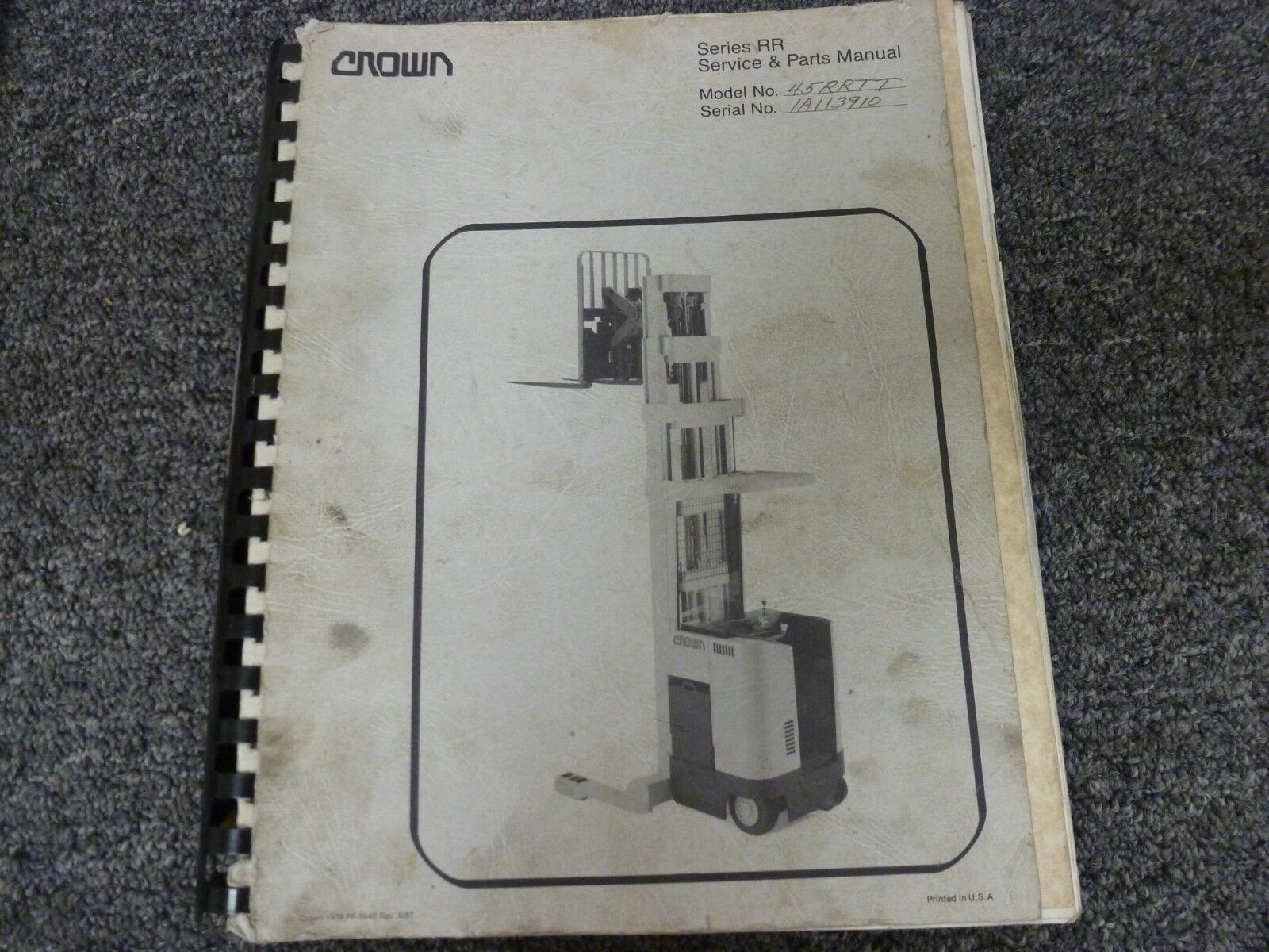 Crown 45RRTT Stand Up Forklift Lift Truck Parts Catalog & Service ...