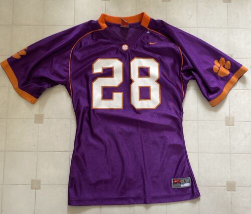 Clemson Tigers Nike Team Football Jersey Boys Large #28 Purple 