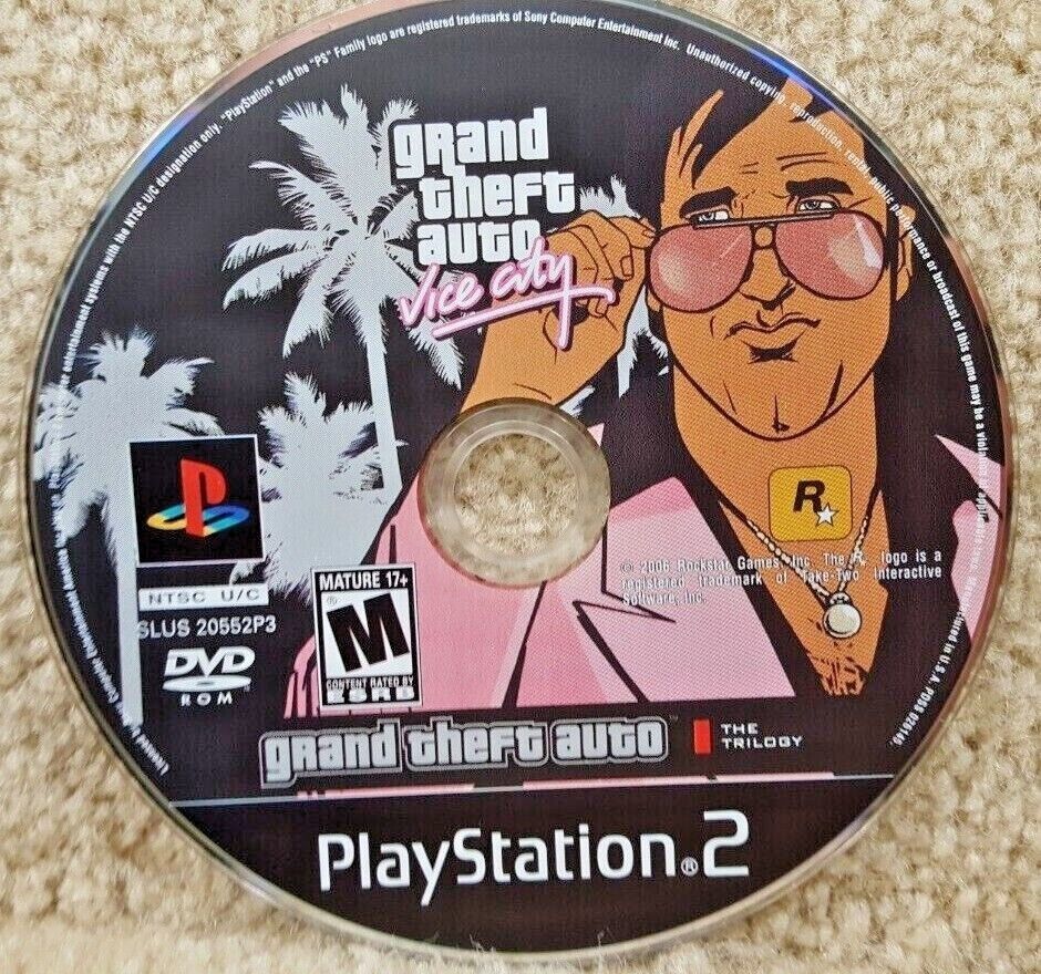 Grand Theft Auto Vice City PlayStation Game PS2 DVD PS/2 NTSC U/C Used ...