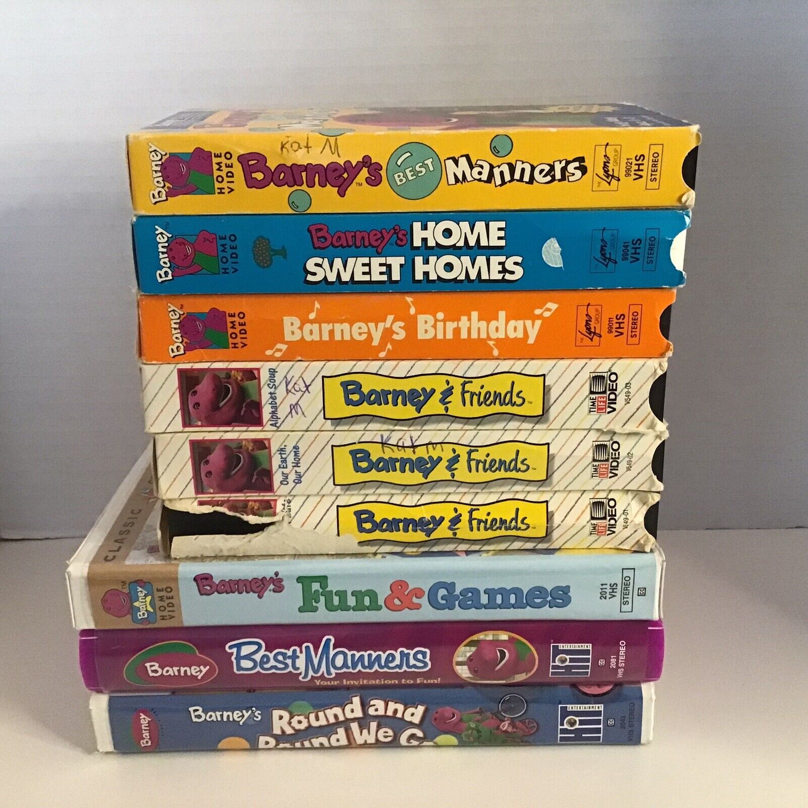 Lot Of 9 Vintage Barney VHS Tapes - 5 Barney And Friends & 1 Barney’s ...