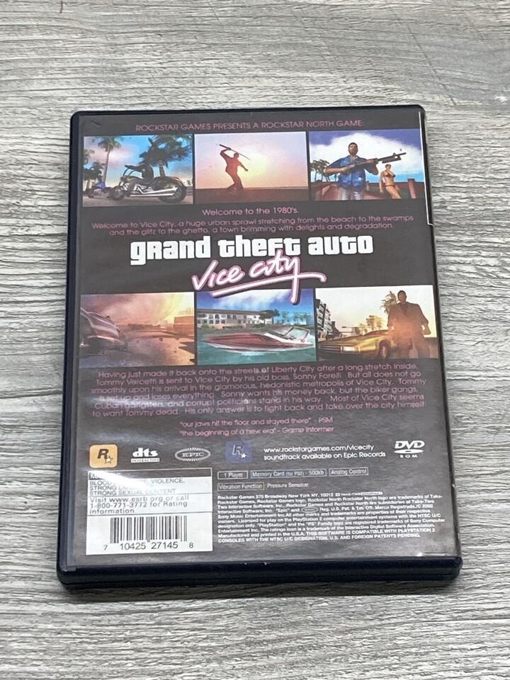 Grand Theft Auto GTA Vice City PlayStation 2 Ps2 - CIB W/Manual ... image.