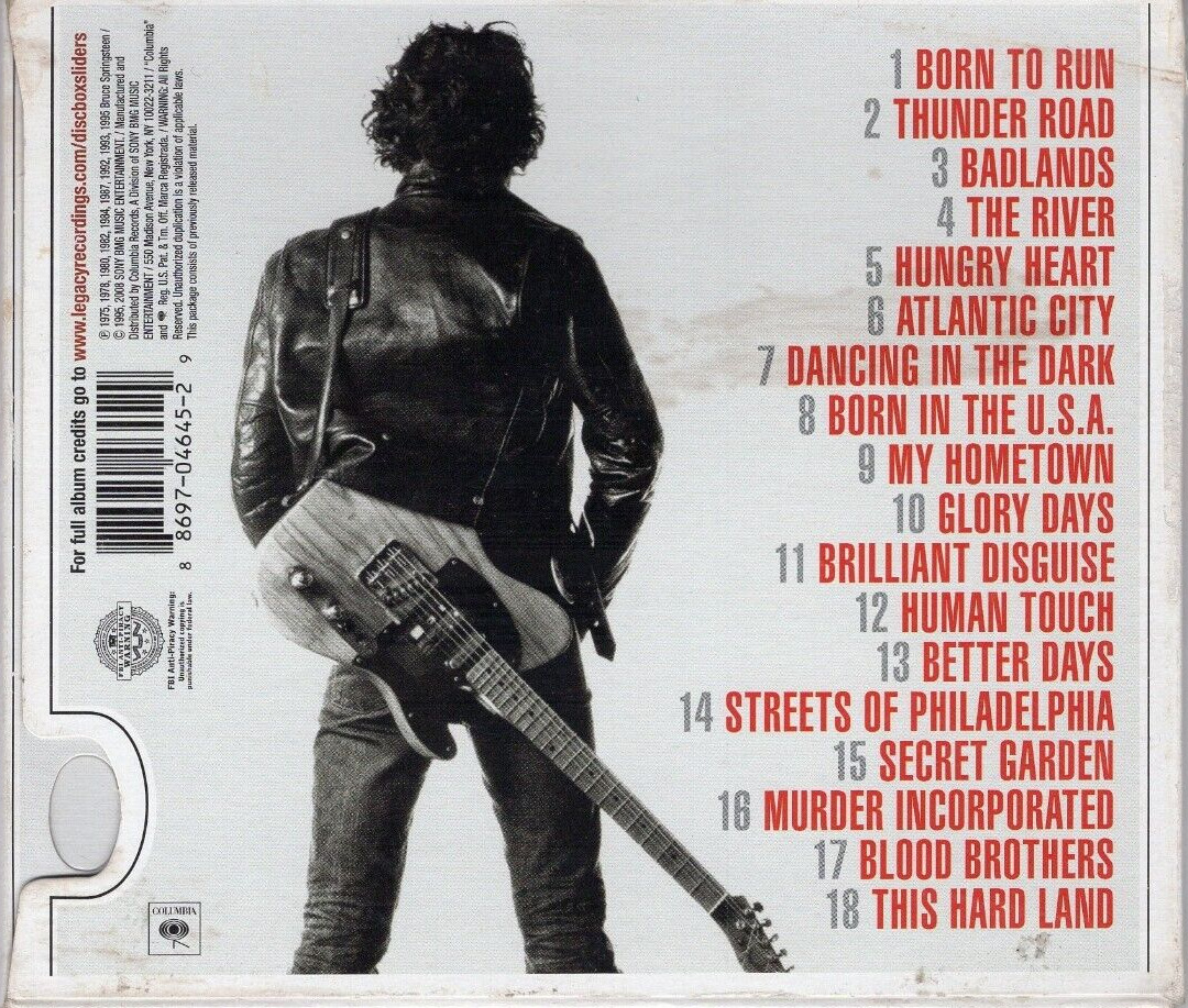 Bruce Springsteen Greatest Hits Album Cover