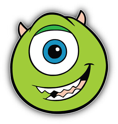 Monsters Inc Cartoon Mike Wazowski Face Sticker Bumper Decal Sizes ...