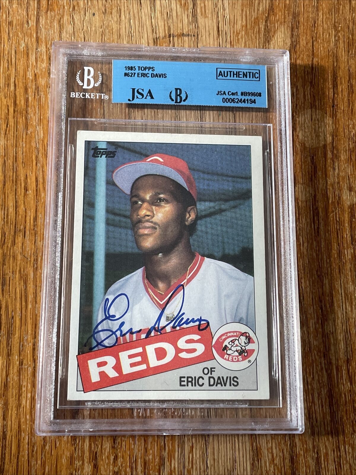 Eric Davis Autographed Signed Cincinnati Reds 1985 Topps #627 Rookie Rc ...