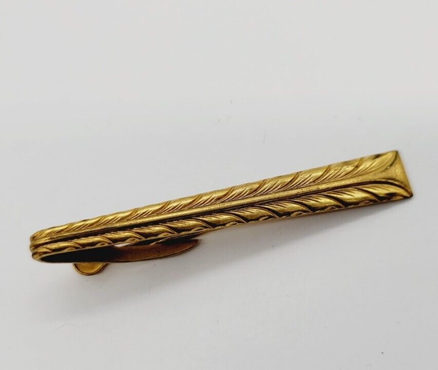 Vintage HICKOK Tie Bar Clip Gold tone - image 2