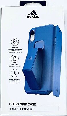 Adidas Folio Sports Grip Apple Iphone Xr 6 1 Wallet Phone Case Cover Blue Ebay